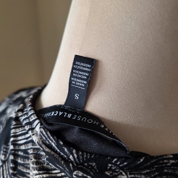 WHBM Black & White Nautilus Shell Print Lace-Up Tank Top Size S - Picture 6 of 7